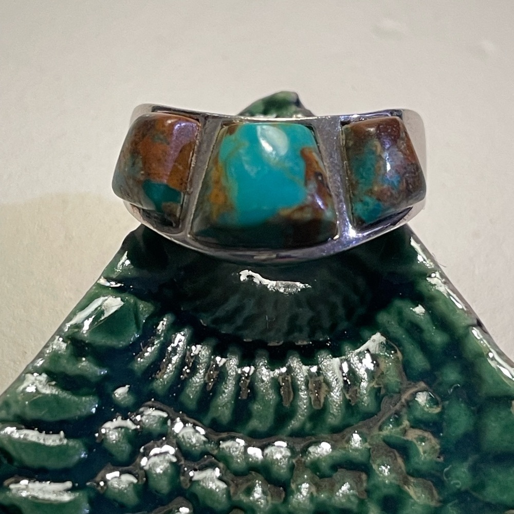 Turquoise and Brown Stone Ring